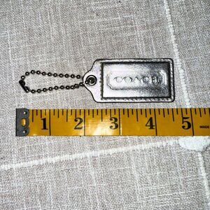 Coach Medium Replacement Purse Hang Tag - Metallic Silver Leather